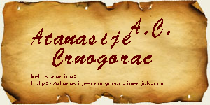 Atanasije Crnogorac vizit kartica